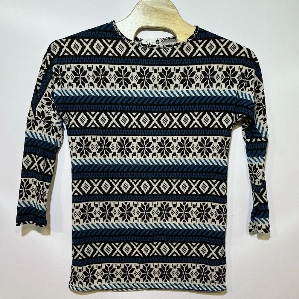 Gorilla Cat‎ Women's M Fair Aisle Dolman Sleeve Sweater USA Tunic Lightweight